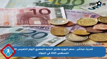 تحديث مباشر.. سعر اليورو مقابل الجنيه المصري اليوم الخميس 28 أغسطس 2025 في البنوك